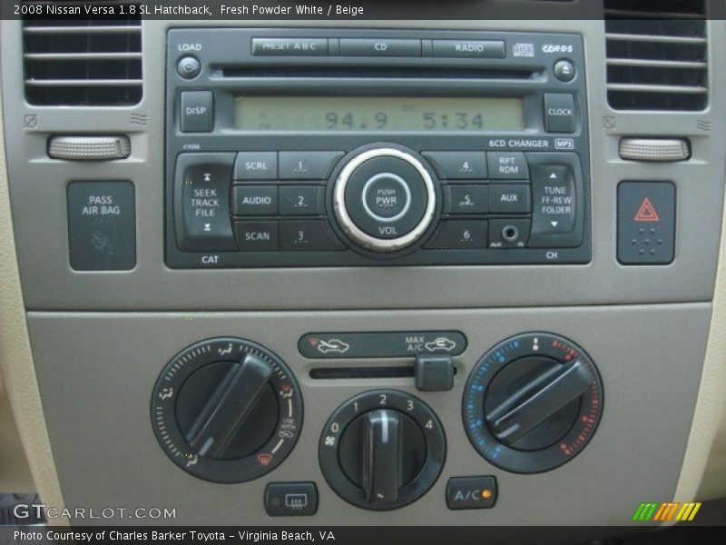 Fresh Powder White / Beige 2008 Nissan Versa 1.8 SL Hatchback