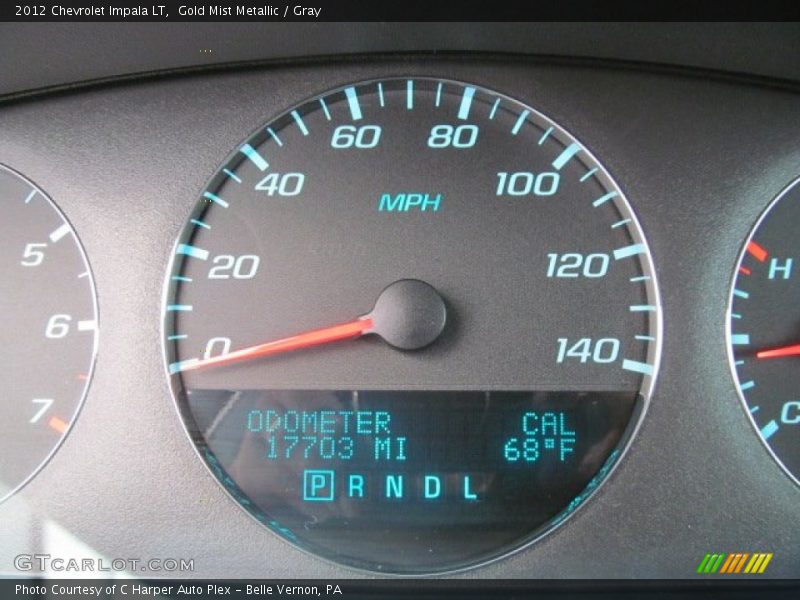 Gold Mist Metallic / Gray 2012 Chevrolet Impala LT
