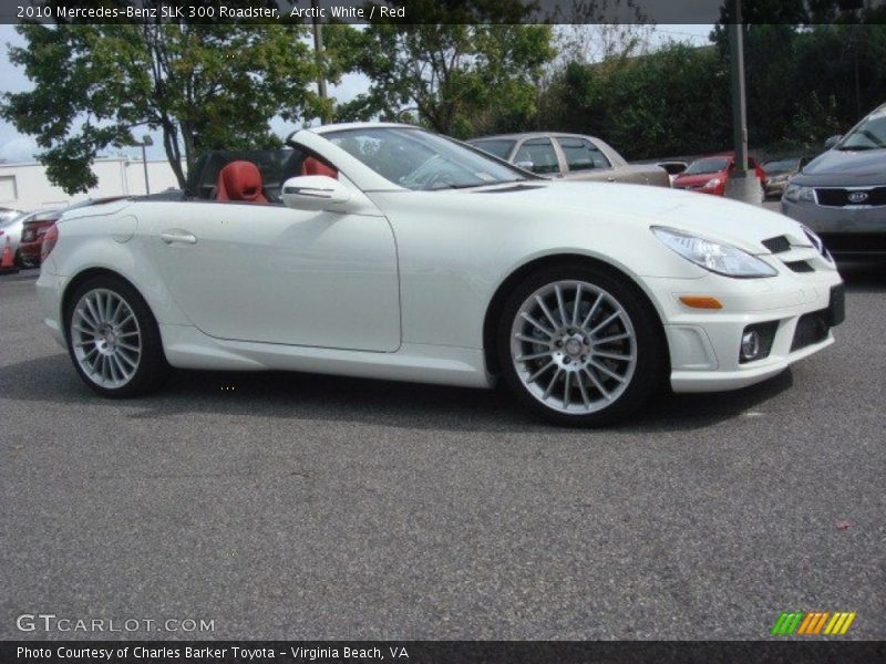 Arctic White / Red 2010 Mercedes-Benz SLK 300 Roadster