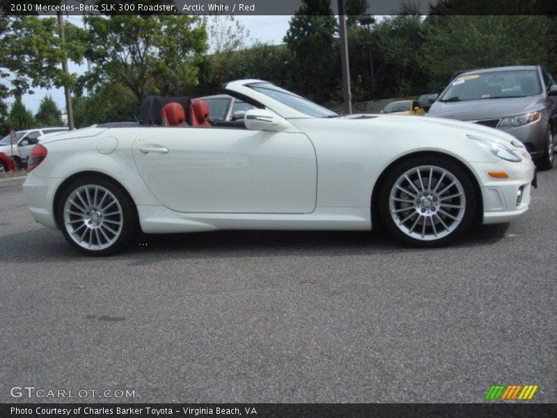 Arctic White / Red 2010 Mercedes-Benz SLK 300 Roadster