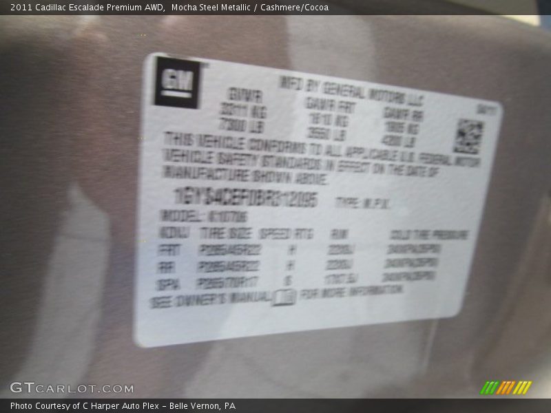 Mocha Steel Metallic / Cashmere/Cocoa 2011 Cadillac Escalade Premium AWD