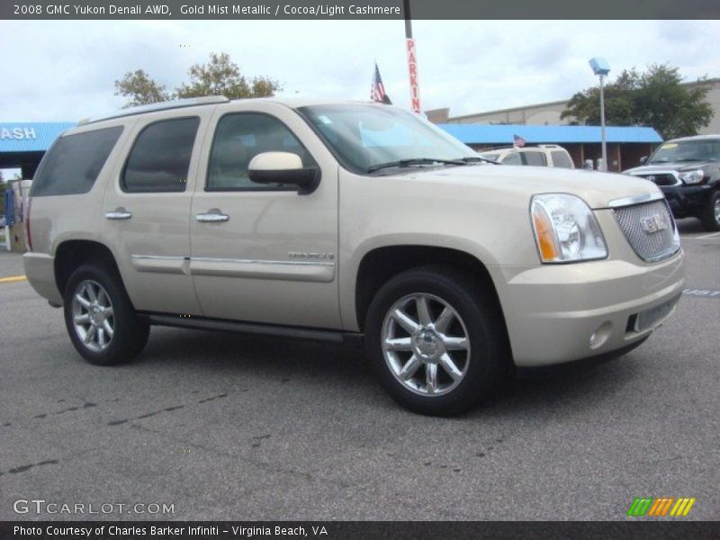 Gold Mist Metallic / Cocoa/Light Cashmere 2008 GMC Yukon Denali AWD
