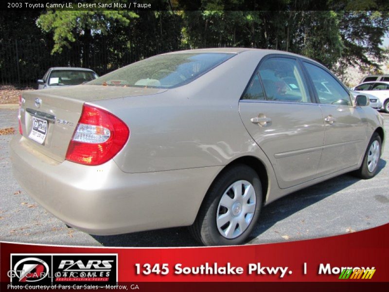 Desert Sand Mica / Taupe 2003 Toyota Camry LE