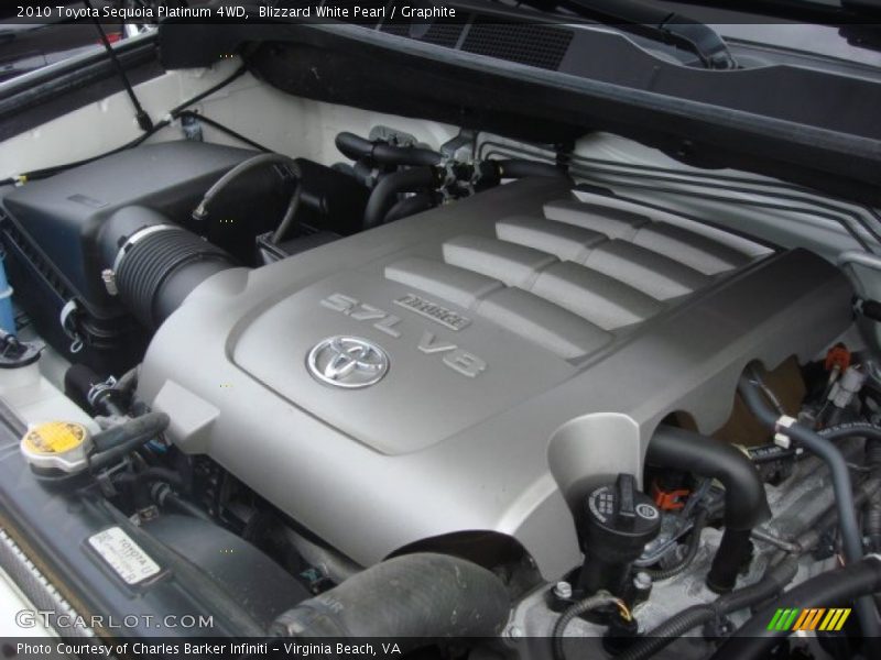 Blizzard White Pearl / Graphite 2010 Toyota Sequoia Platinum 4WD