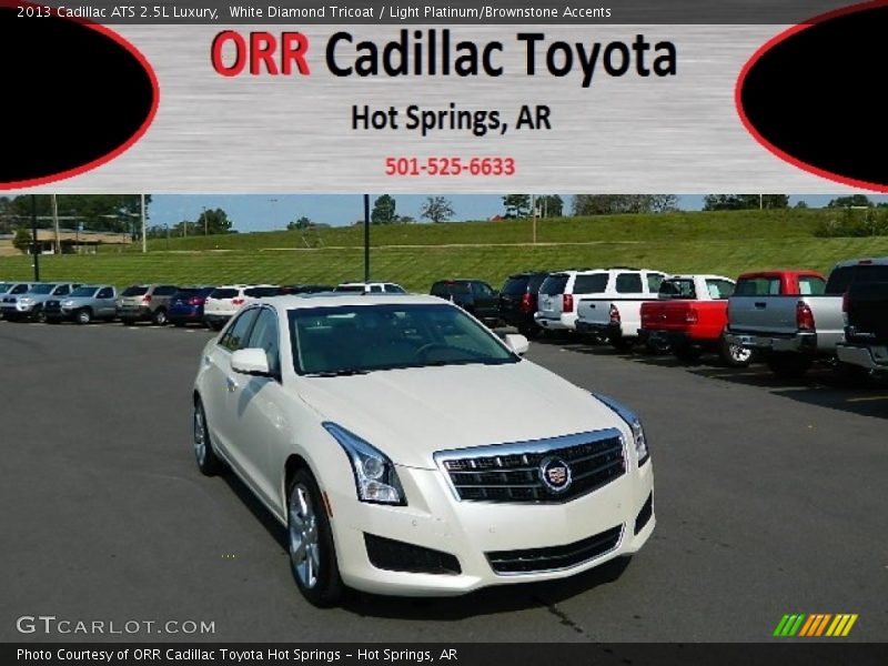 White Diamond Tricoat / Light Platinum/Brownstone Accents 2013 Cadillac ATS 2.5L Luxury