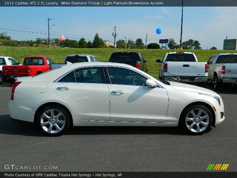 White Diamond Tricoat / Light Platinum/Brownstone Accents 2013 Cadillac ATS 2.5L Luxury