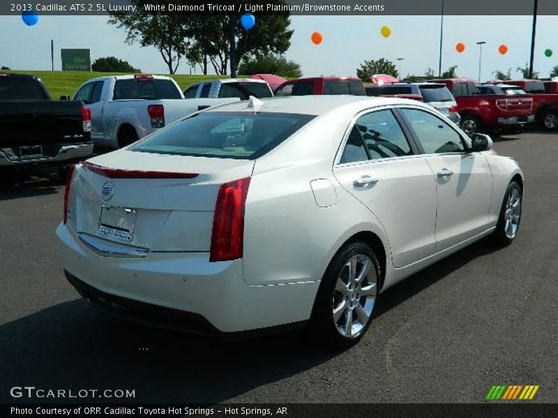 White Diamond Tricoat / Light Platinum/Brownstone Accents 2013 Cadillac ATS 2.5L Luxury