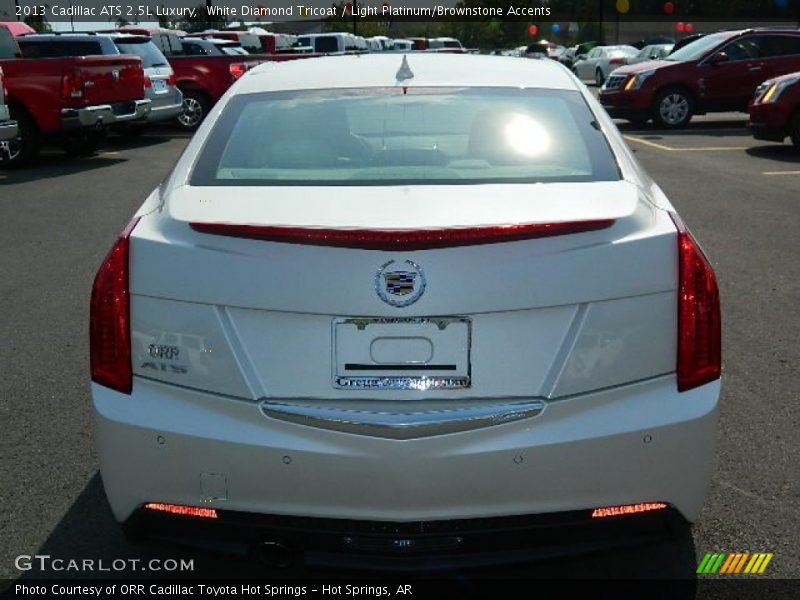 White Diamond Tricoat / Light Platinum/Brownstone Accents 2013 Cadillac ATS 2.5L Luxury