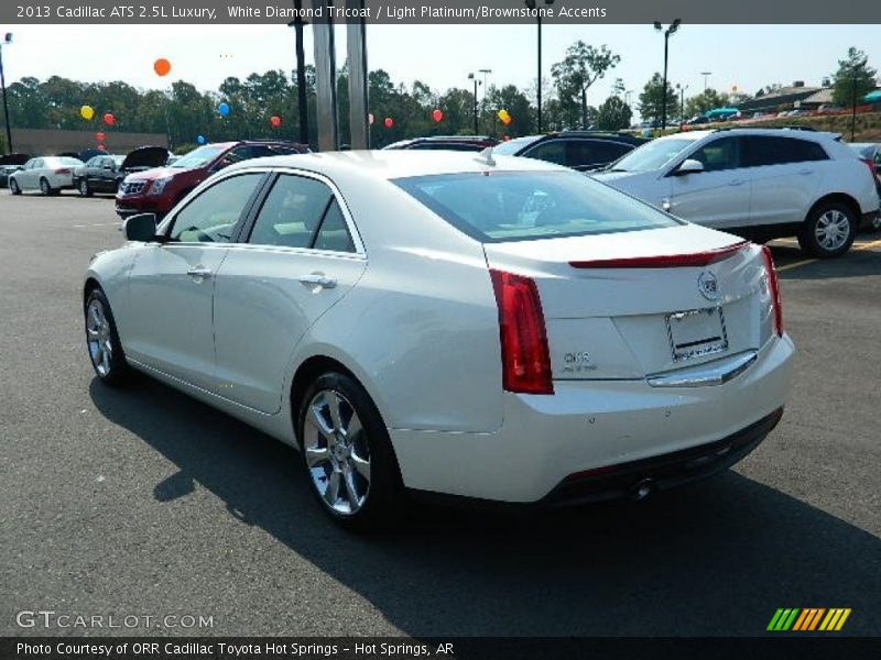 White Diamond Tricoat / Light Platinum/Brownstone Accents 2013 Cadillac ATS 2.5L Luxury