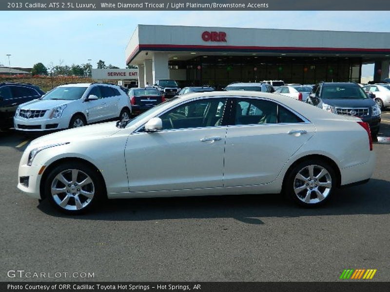 White Diamond Tricoat / Light Platinum/Brownstone Accents 2013 Cadillac ATS 2.5L Luxury