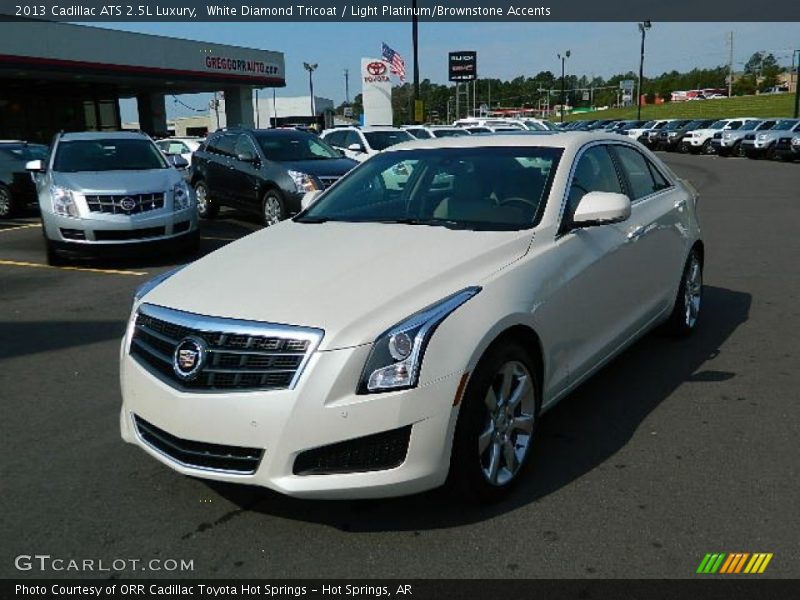 White Diamond Tricoat / Light Platinum/Brownstone Accents 2013 Cadillac ATS 2.5L Luxury