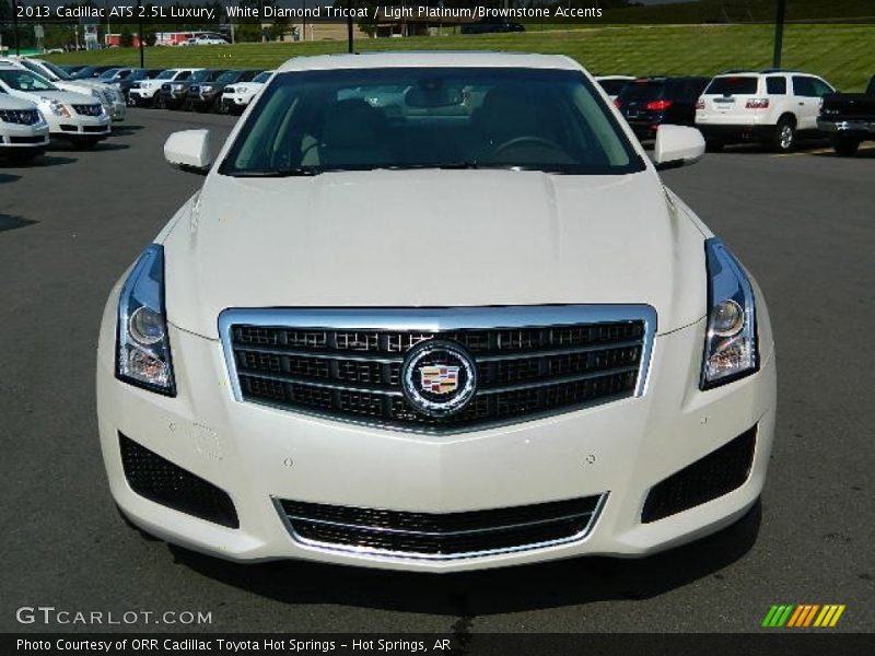 White Diamond Tricoat / Light Platinum/Brownstone Accents 2013 Cadillac ATS 2.5L Luxury