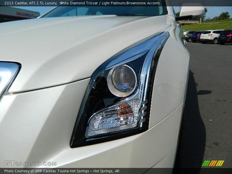 White Diamond Tricoat / Light Platinum/Brownstone Accents 2013 Cadillac ATS 2.5L Luxury