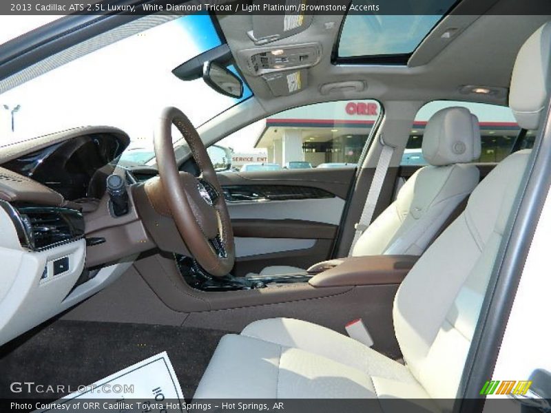 White Diamond Tricoat / Light Platinum/Brownstone Accents 2013 Cadillac ATS 2.5L Luxury