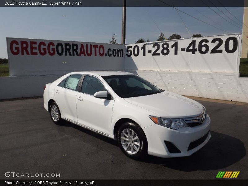 Super White / Ash 2012 Toyota Camry LE