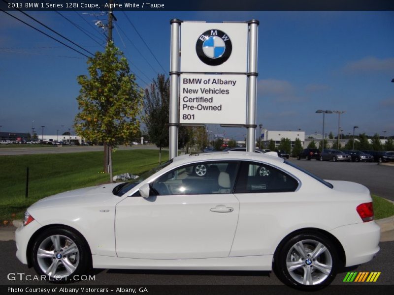 Alpine White / Taupe 2013 BMW 1 Series 128i Coupe