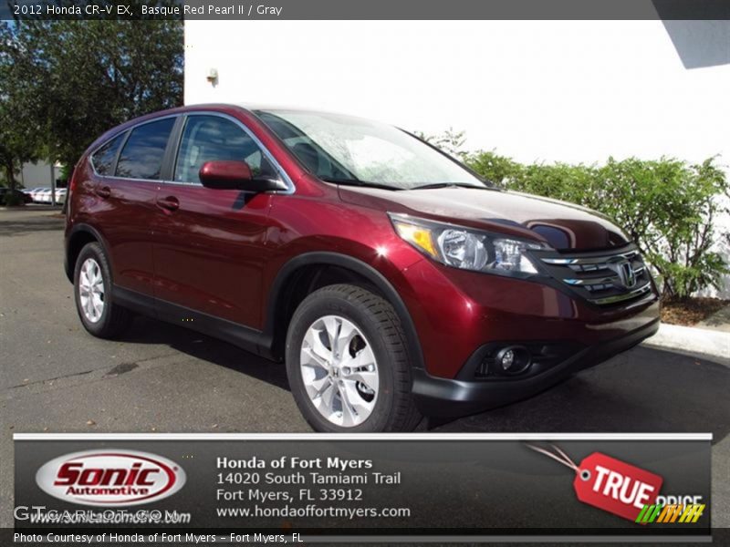 Basque Red Pearl II / Gray 2012 Honda CR-V EX