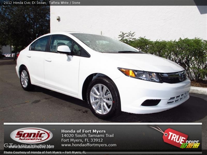 Taffeta White / Stone 2012 Honda Civic EX Sedan