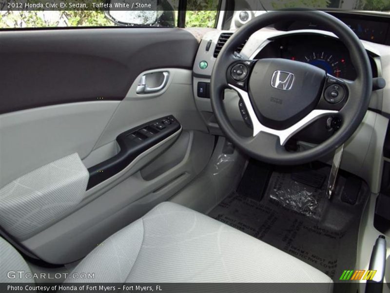 Taffeta White / Stone 2012 Honda Civic EX Sedan