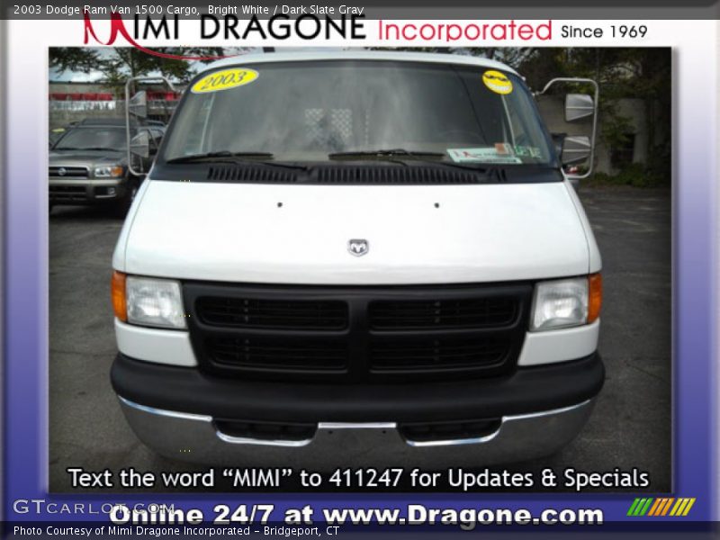 Bright White / Dark Slate Gray 2003 Dodge Ram Van 1500 Cargo