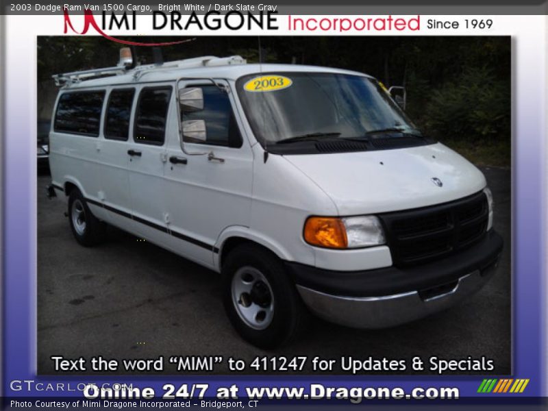 Bright White / Dark Slate Gray 2003 Dodge Ram Van 1500 Cargo