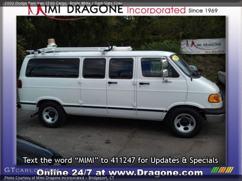 Bright White / Dark Slate Gray 2003 Dodge Ram Van 1500 Cargo