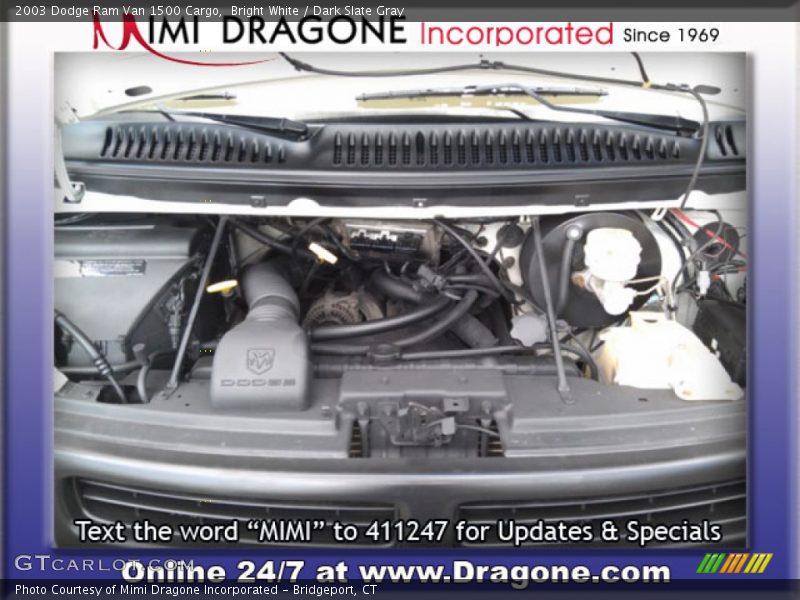 Bright White / Dark Slate Gray 2003 Dodge Ram Van 1500 Cargo