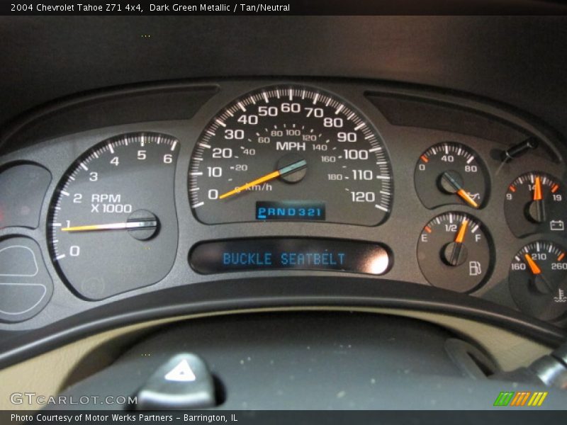 Dark Green Metallic / Tan/Neutral 2004 Chevrolet Tahoe Z71 4x4