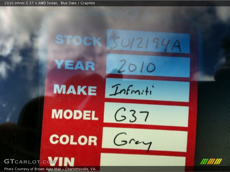 Blue Slate / Graphite 2010 Infiniti G 37 x AWD Sedan