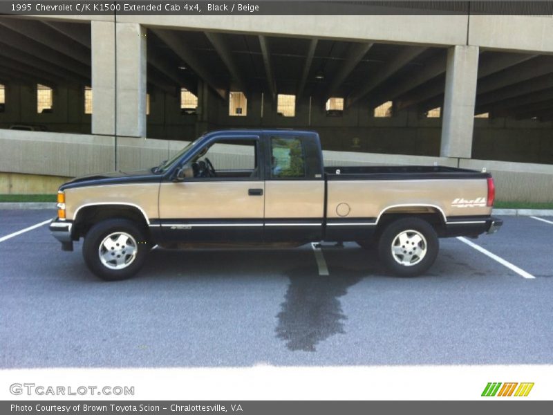 Black / Beige 1995 Chevrolet C/K K1500 Extended Cab 4x4