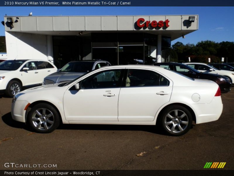 White Platinum Metallic Tri-Coat / Camel 2010 Mercury Milan V6 Premier