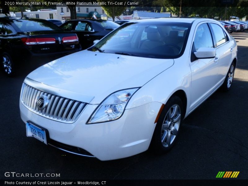 White Platinum Metallic Tri-Coat / Camel 2010 Mercury Milan V6 Premier