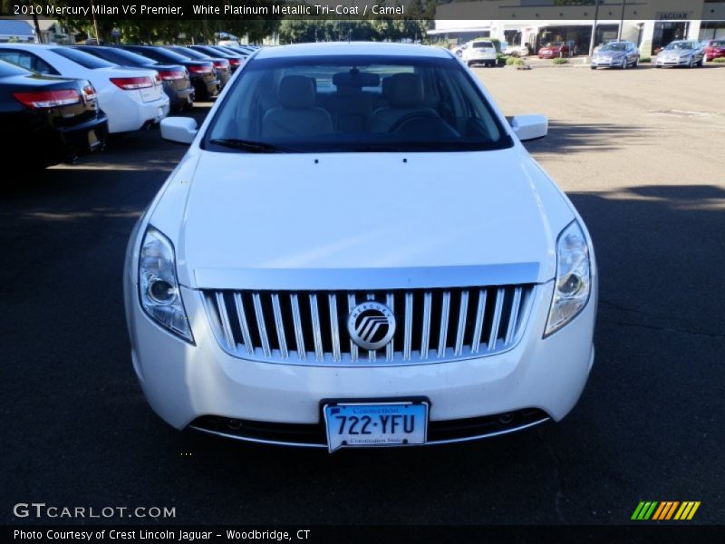 White Platinum Metallic Tri-Coat / Camel 2010 Mercury Milan V6 Premier