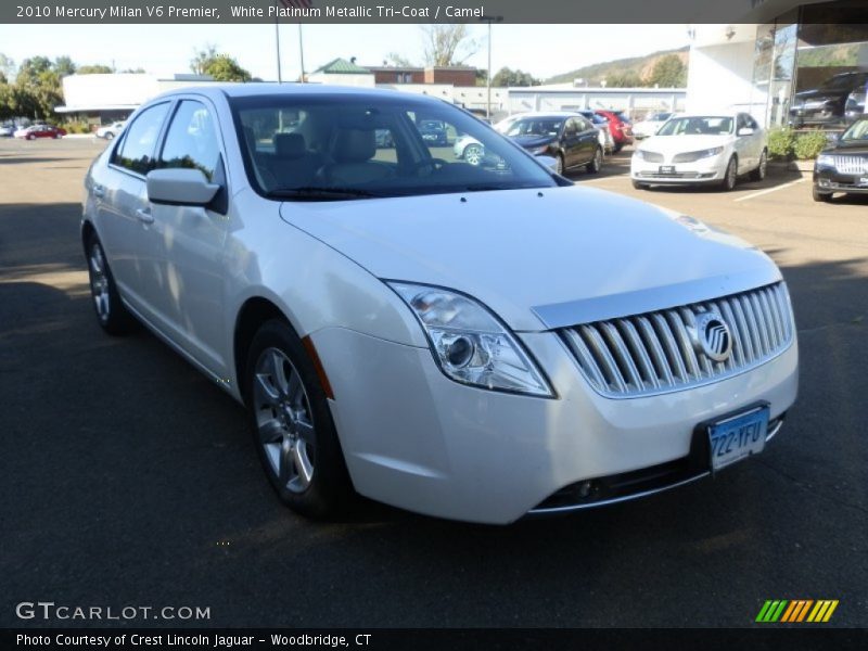 White Platinum Metallic Tri-Coat / Camel 2010 Mercury Milan V6 Premier