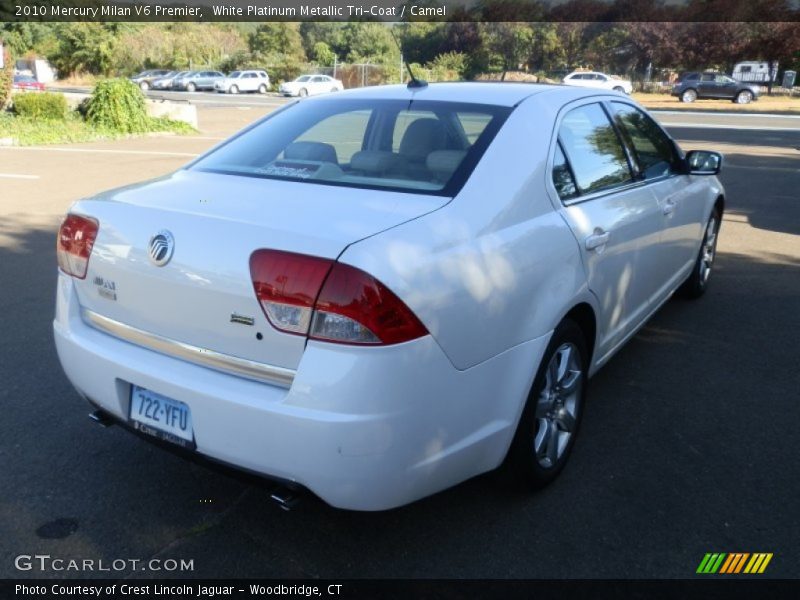 White Platinum Metallic Tri-Coat / Camel 2010 Mercury Milan V6 Premier