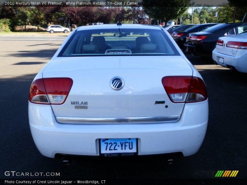 White Platinum Metallic Tri-Coat / Camel 2010 Mercury Milan V6 Premier
