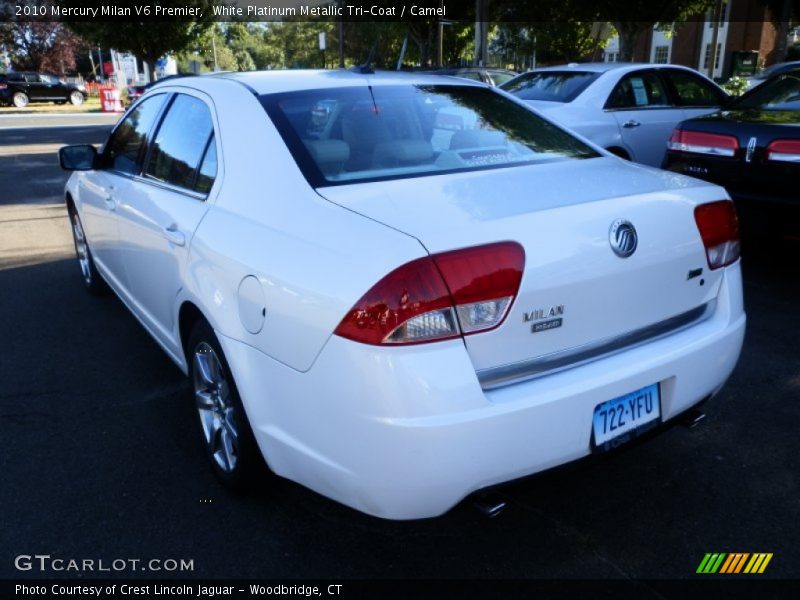 White Platinum Metallic Tri-Coat / Camel 2010 Mercury Milan V6 Premier