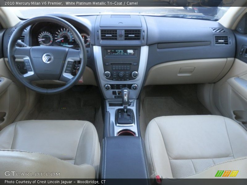 White Platinum Metallic Tri-Coat / Camel 2010 Mercury Milan V6 Premier