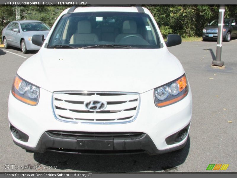 Pearl White / Gray 2010 Hyundai Santa Fe GLS