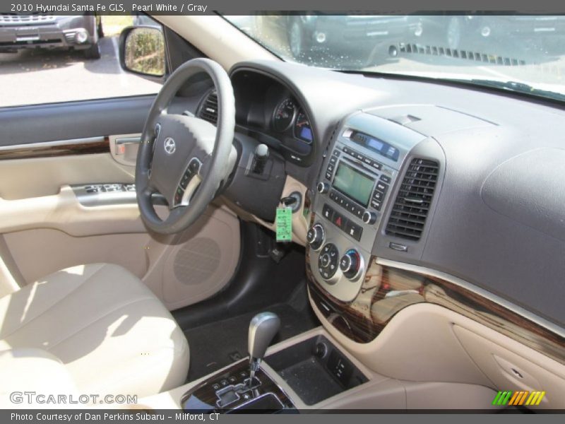 Pearl White / Gray 2010 Hyundai Santa Fe GLS