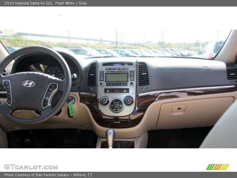 Pearl White / Gray 2010 Hyundai Santa Fe GLS