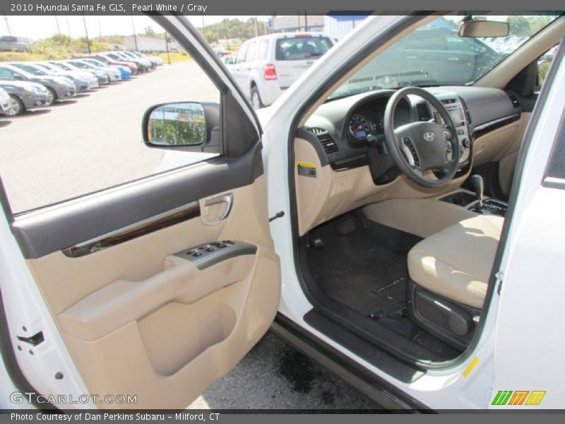 Pearl White / Gray 2010 Hyundai Santa Fe GLS