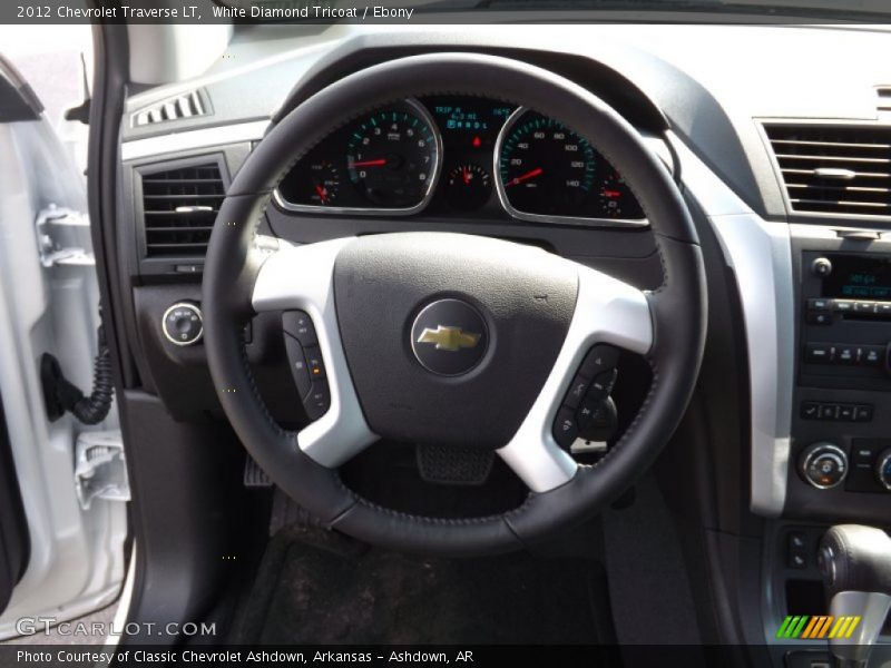 White Diamond Tricoat / Ebony 2012 Chevrolet Traverse LT