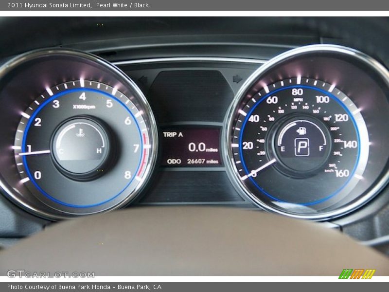 Pearl White / Black 2011 Hyundai Sonata Limited