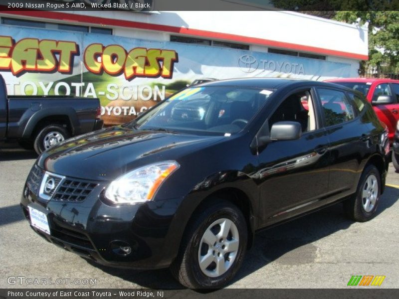 Wicked Black / Black 2009 Nissan Rogue S AWD