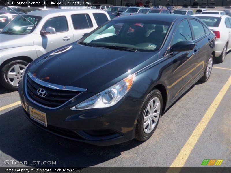 Indigo Blue Pearl / Gray 2011 Hyundai Sonata GLS