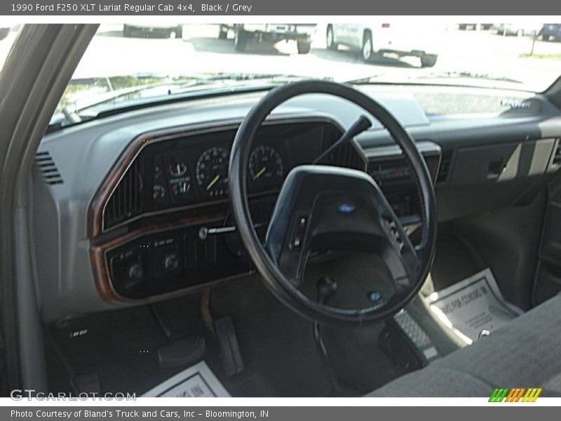 Black / Grey 1990 Ford F250 XLT Lariat Regular Cab 4x4
