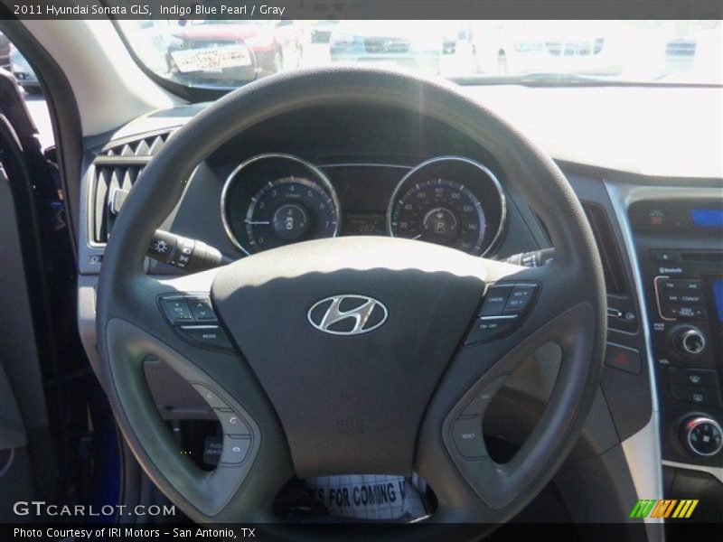 Indigo Blue Pearl / Gray 2011 Hyundai Sonata GLS