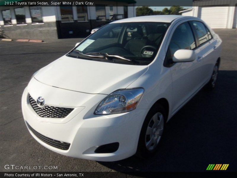 Super White / Dark Gray 2012 Toyota Yaris Sedan