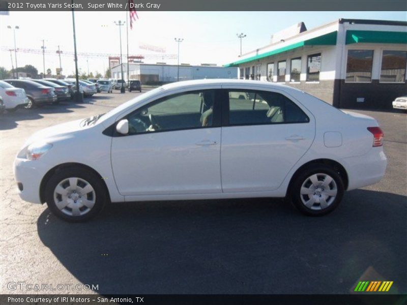 Super White / Dark Gray 2012 Toyota Yaris Sedan